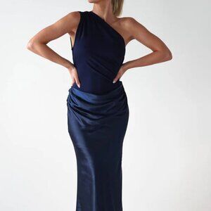 One Shoulder Ruched Bodycon Maxi Dress | New Sleeveless Formal Dress